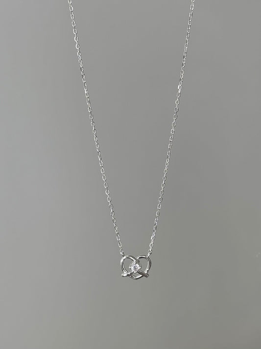 LolaWhite "Dessert Formula" S925 Sterling Silver Pretzel Pendant Necklace - Korean Style, Unique & Sweet
