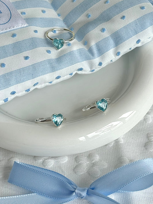 롤라화이트 조절형 애저 하트 링(925 실버)