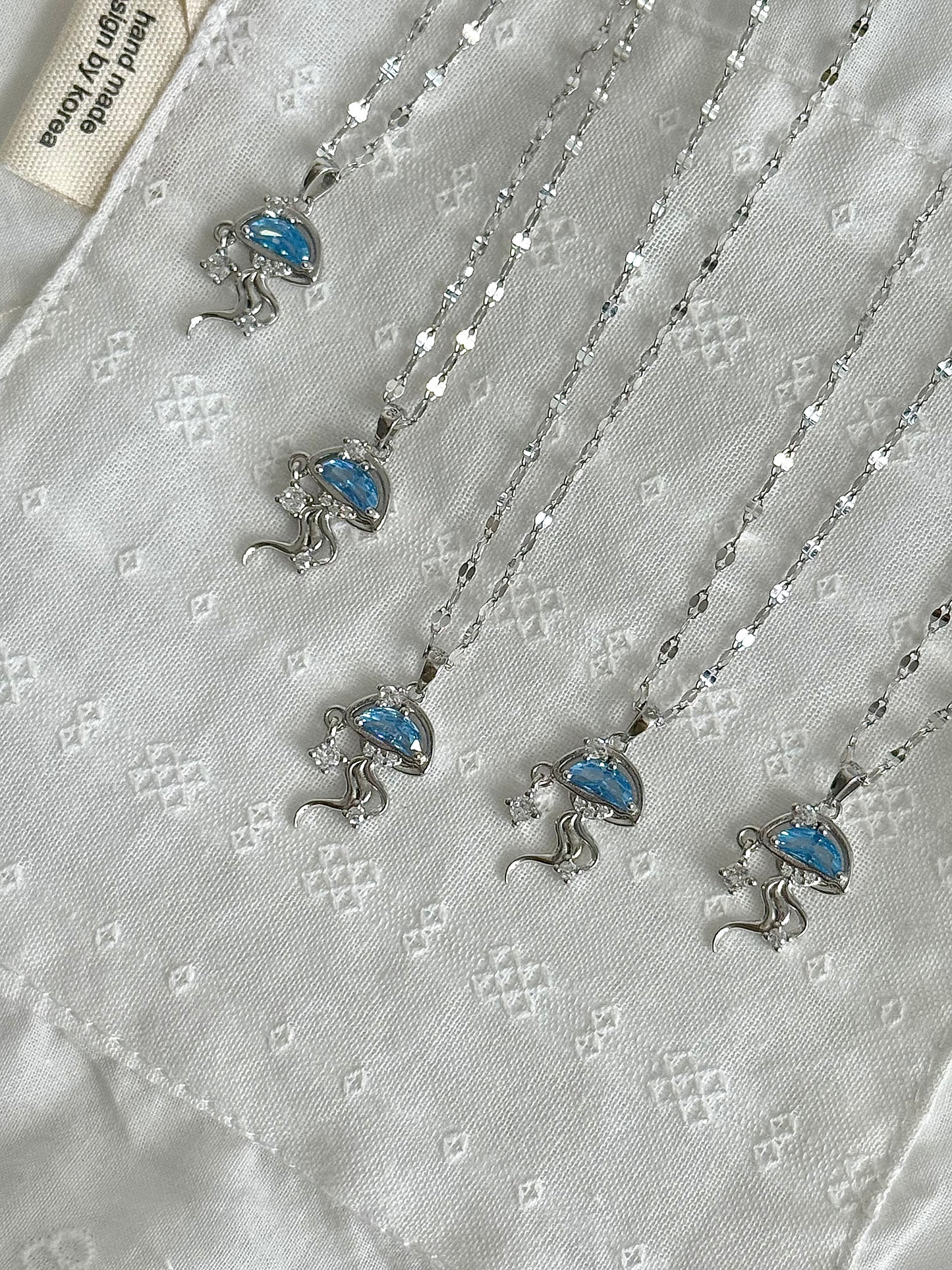 Oceanic Enchantment: Jellyfish Silver Necklace