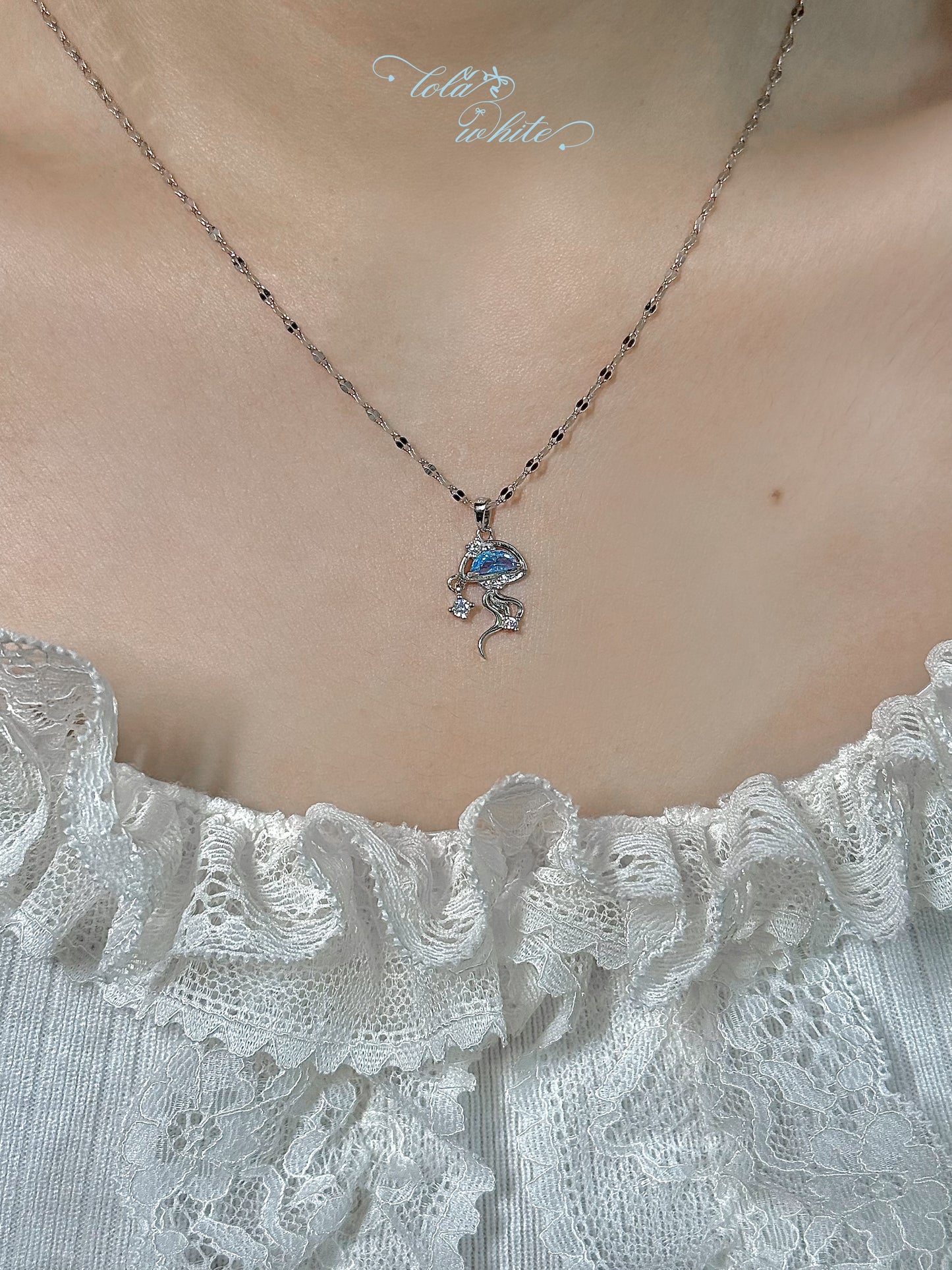 Oceanic Enchantment: Jellyfish Silver Necklace