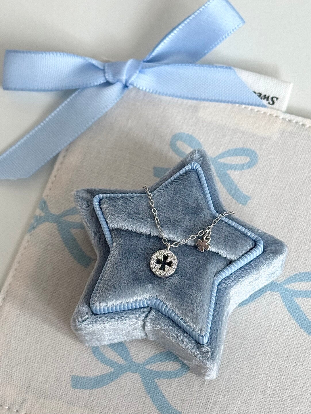 LolaWhite "Holy Covenant" S925 Sterling Silver Cross Star Openwork Full-Zircon Necklace - Minimalist & Understated Luxury