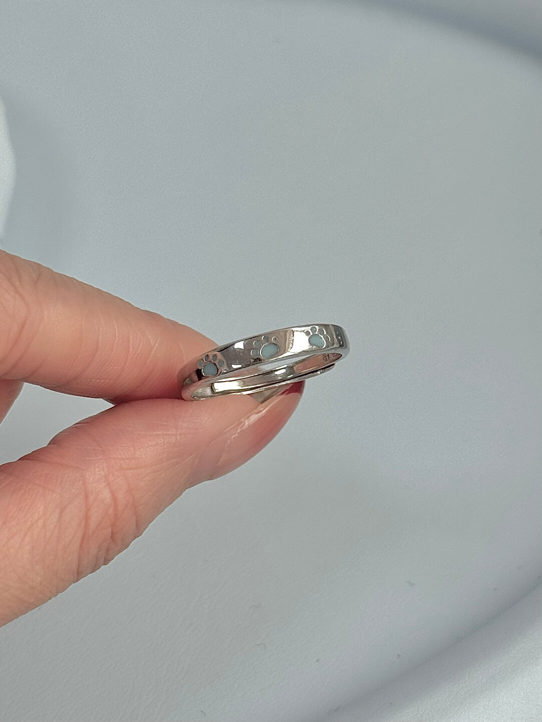 LolaWhite "Cat Lover" Solid S999 Pure Silver Glow-in-the-Dark Cat Couple Ring – Minimalist & Unique