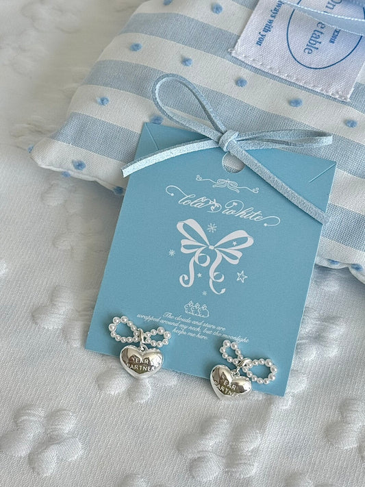 LolaWhite "The Nutcracker" Clip-On Bow & Heart Ear Cuffs - Sweet, Dainty & Piercing-Free