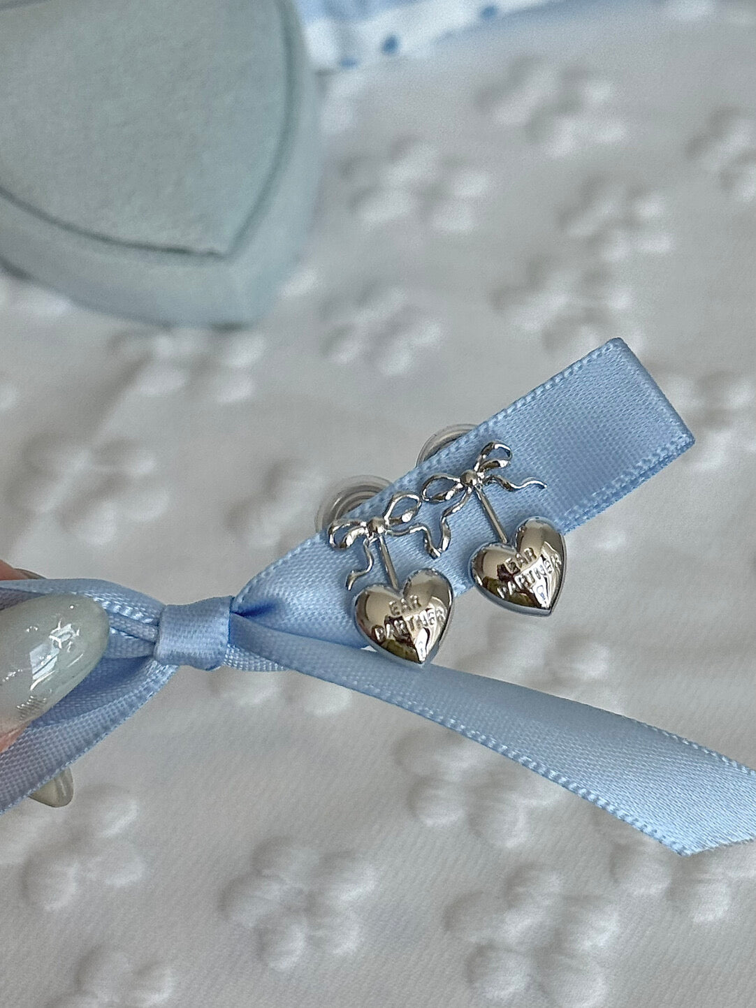 LolaWhite "The Nutcracker" Clip-On Bow & Heart Ear Cuffs - Sweet, Dainty & Piercing-Free