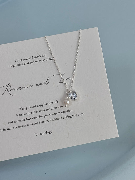 LolaWhite "Frosted Heart Sea" S925 Sterling Silver Ice Blue Heart Pendant Collarbone Necklace - Versatile & Elegant