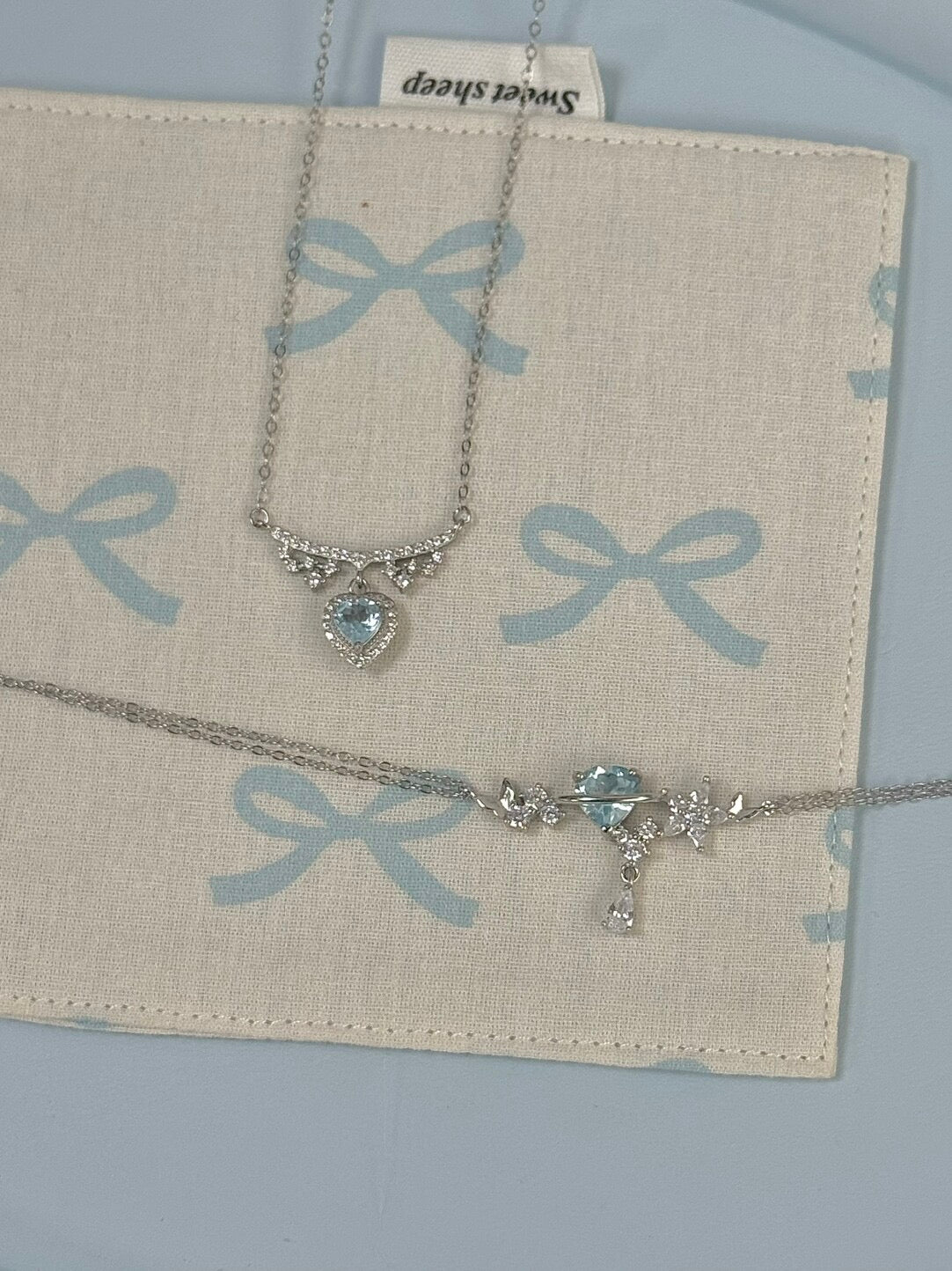 LolaWhite "Cloud Puff" Solid S925 Sterling Silver Bracelet – Butterfly, Blue Heart & Star Trail – Elegant & Whimsical