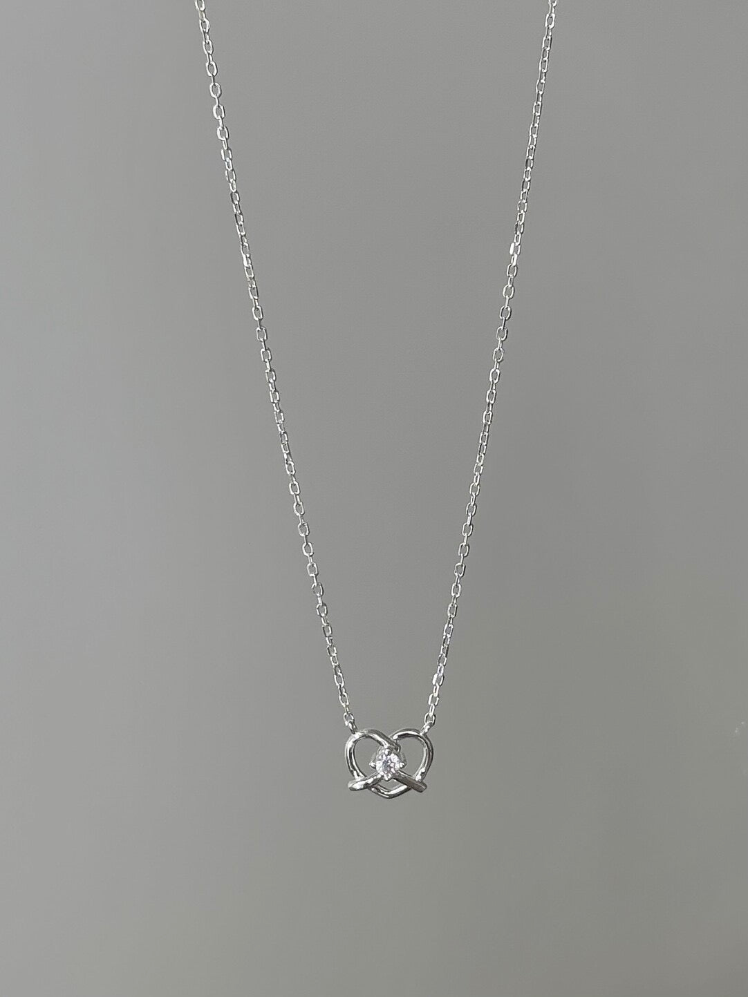 LolaWhite "Dessert Formula" S925 Sterling Silver Pretzel Pendant Necklace - Korean Style, Unique & Sweet