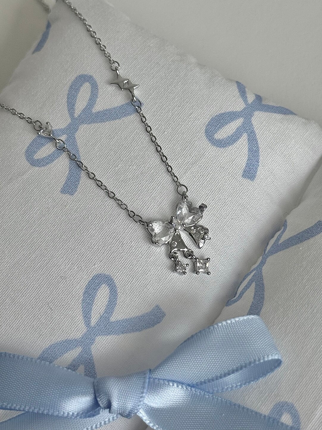 LolaWhite "A Touch of Sweetness" Crystal-Encrusted Bow Necklace