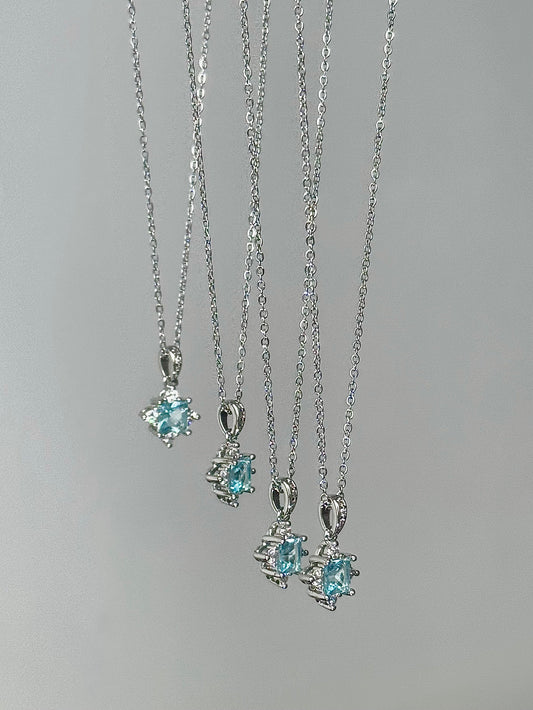 LolaWhite "A Tear of Starlight" Blue Star Pendant Necklace