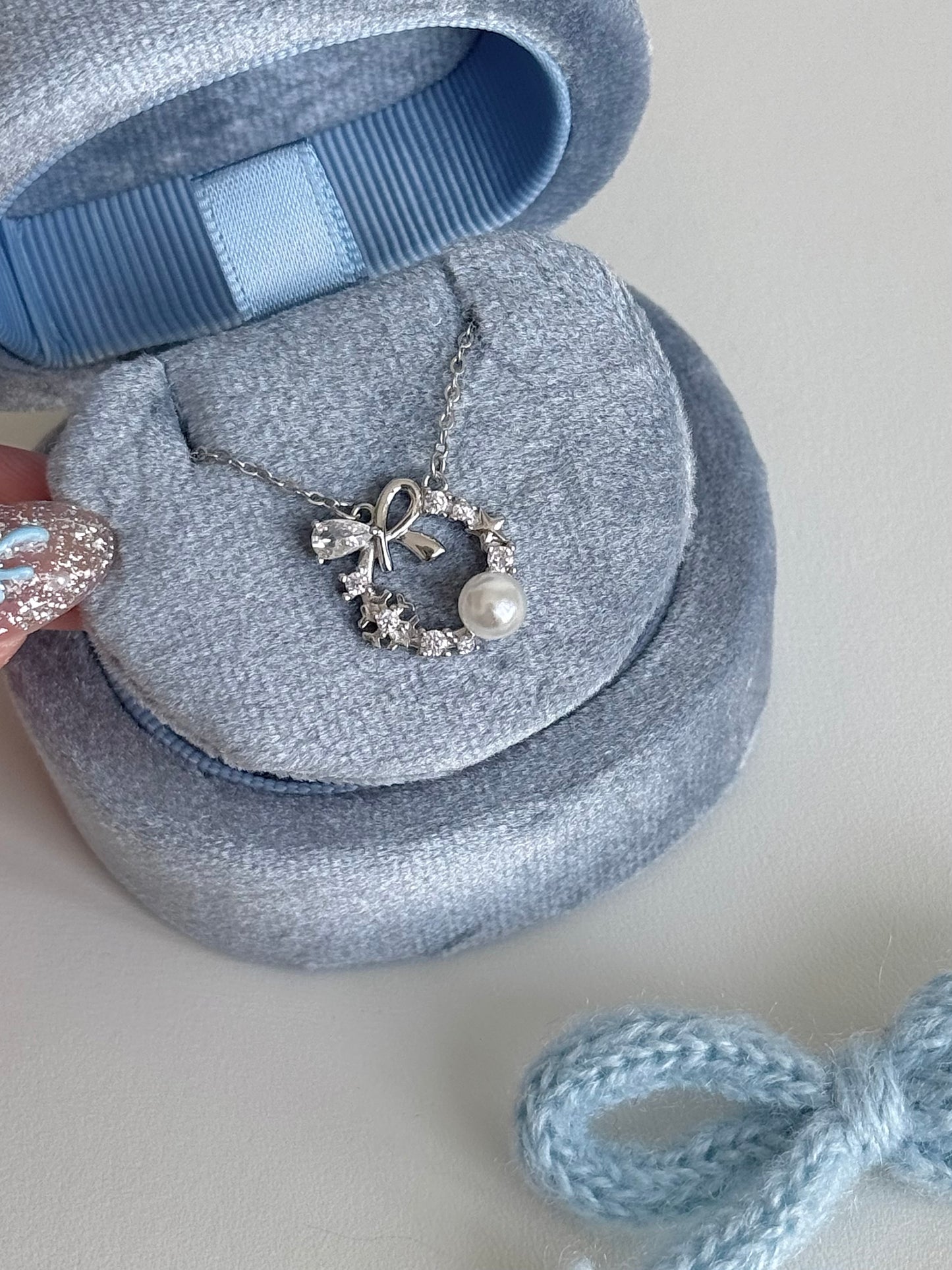 LolaWhite "Storybook Charm" S999 Solid Silver Floral Bow Necklace