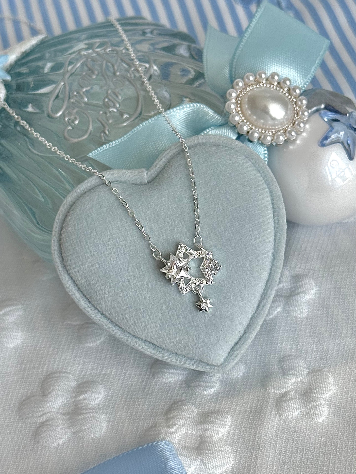LolaWhite "Stellar Promise" S999 Solid Silver Star Pendant Necklace