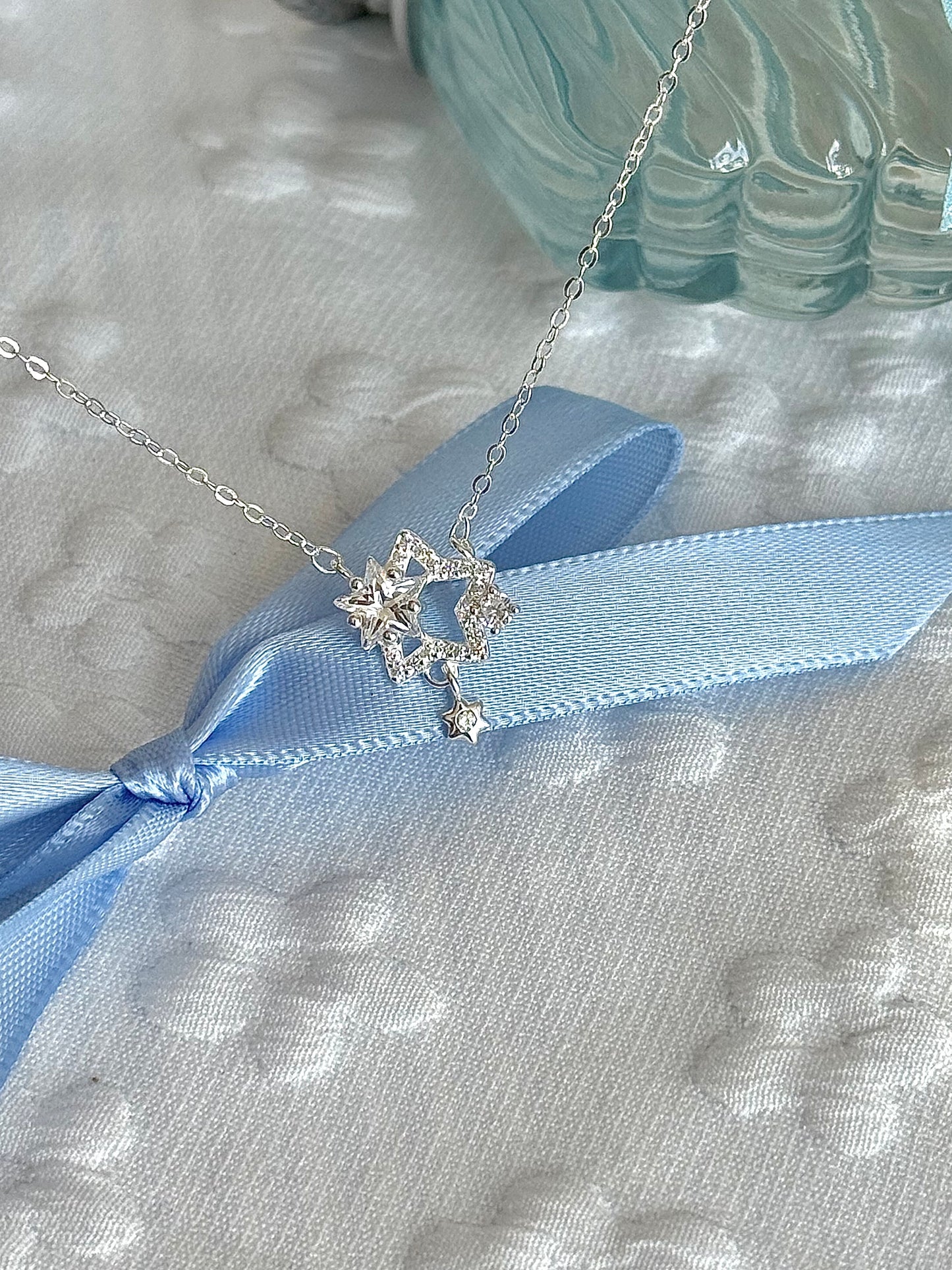 LolaWhite "Stellar Promise" S999 Solid Silver Star Pendant Necklace