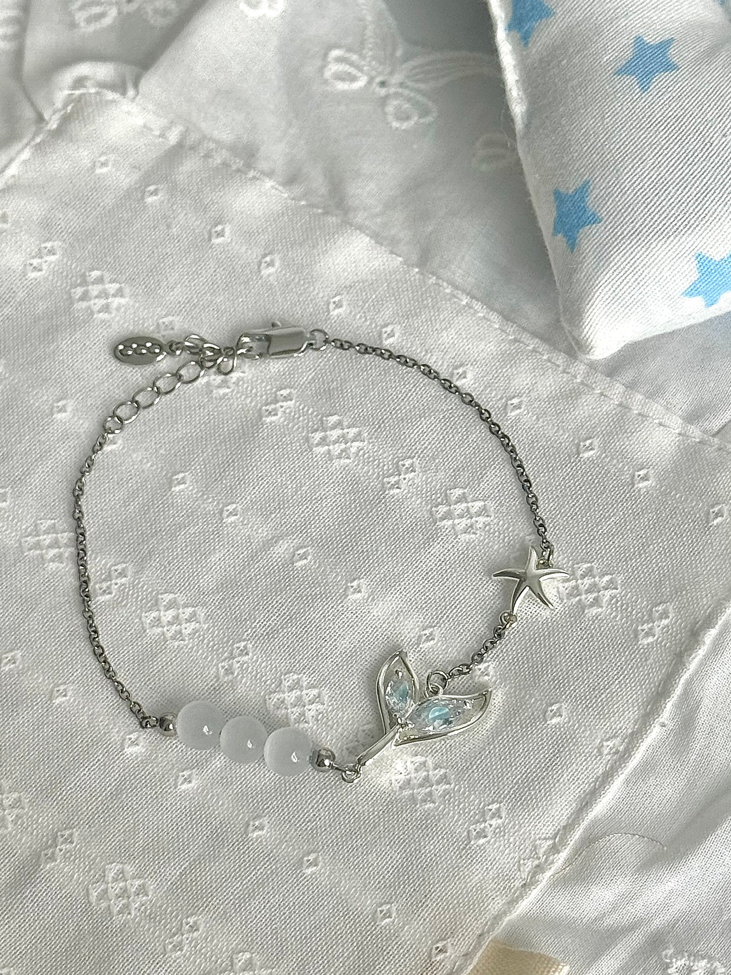 LolaWhite "Ocean's Gaze" Mermaid Tail & Starfish Bracelet