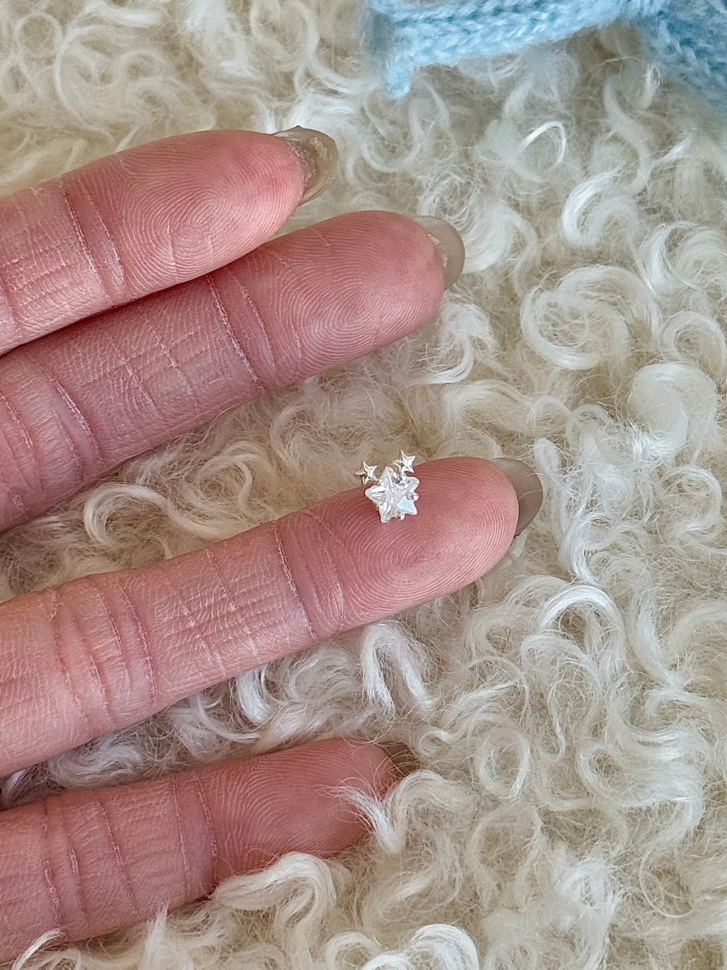 LolaWhite "Mickey Muse" S999 Solid Silver Star Stud Earrings