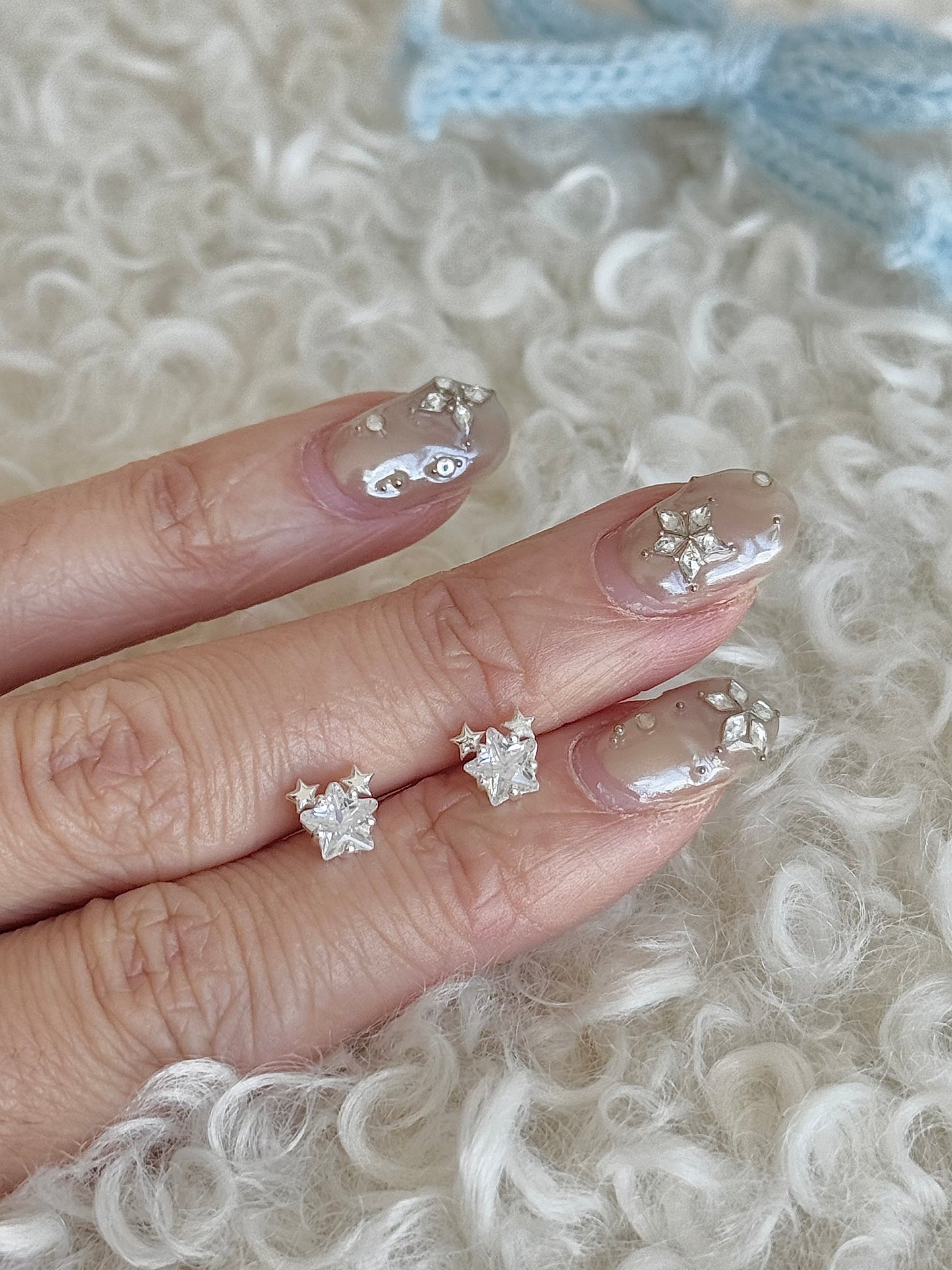 LolaWhite "Mickey Muse" S999 Solid Silver Star Stud Earrings