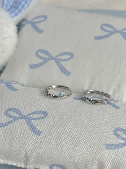 LolaWhite "Cat Lover" Solid S999 Pure Silver Glow-in-the-Dark Cat Couple Ring – Minimalist & Unique