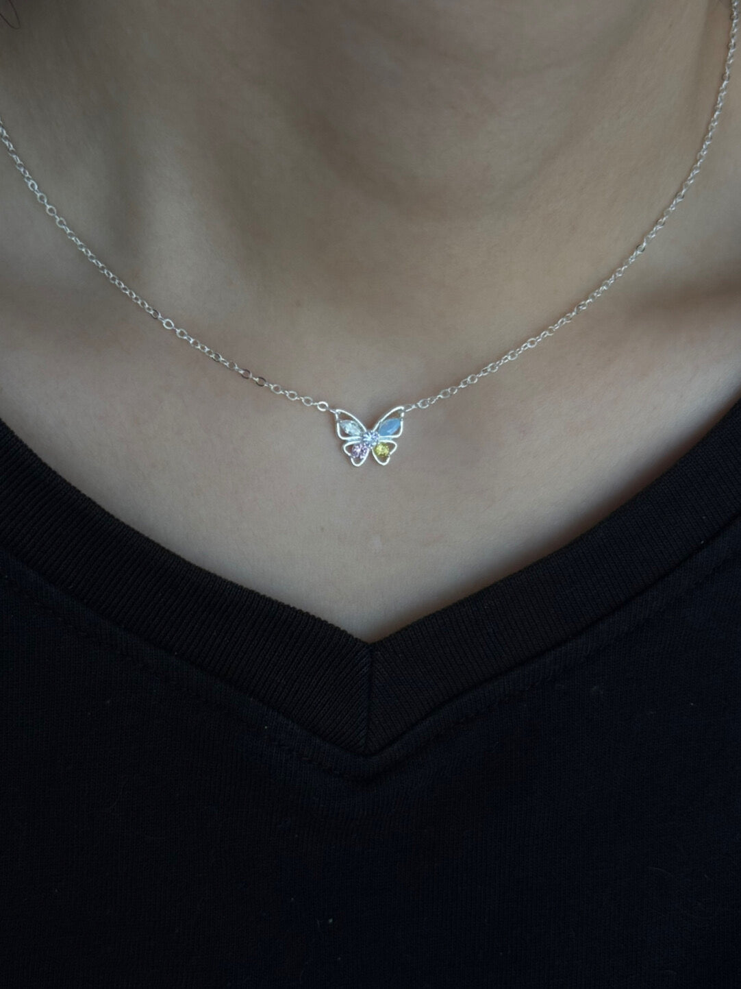 롤라화이트 "시크릿 우드랜드 버터플라이" S925 스털링 실버 펜던트 목걸이