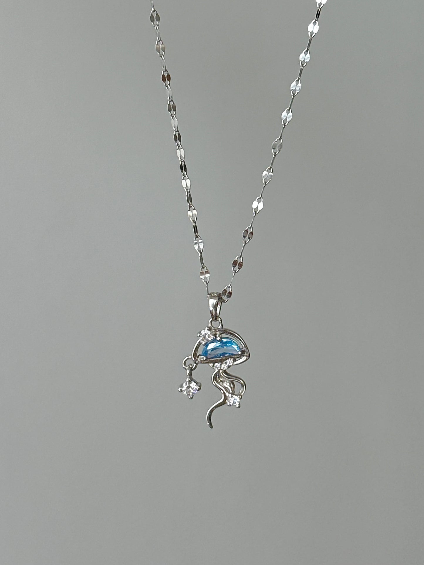 Oceanic Enchantment: Jellyfish Silver Necklace