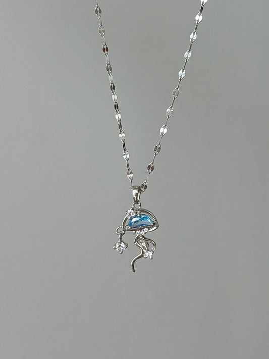 Oceanic Enchantment: Jellyfish Silver Necklace