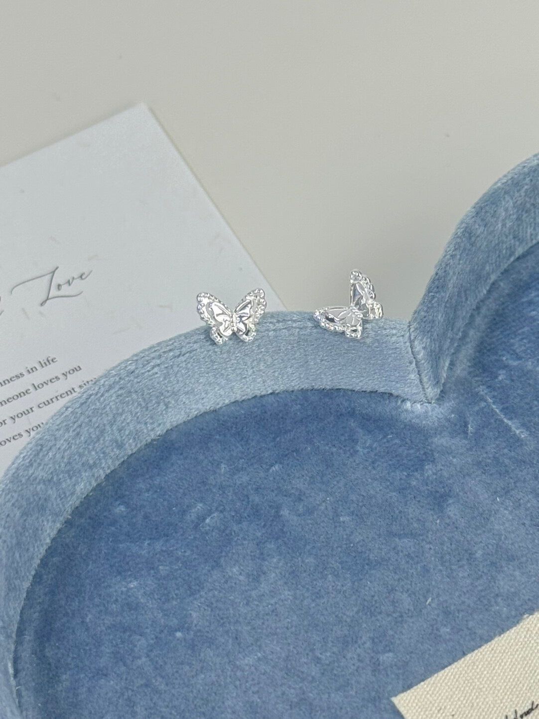 LolaWhite "Butterfly Echo" Solid S999 Sterling Silver Elegant Butterfly Stud Earrings - Versatile, Luxurious & Unique