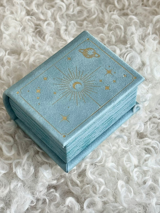 Blue Galaxy Magic Book Ring Box – Blue Star & Moon
