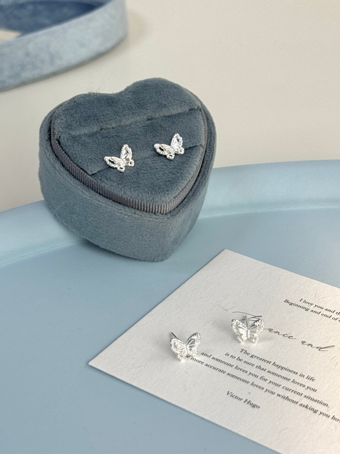 LolaWhite "Butterfly Echo" Solid S999 Sterling Silver Elegant Butterfly Stud Earrings - Versatile, Luxurious & Unique