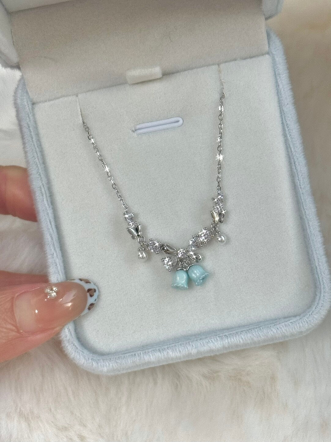 DearLola "Midnight Blue Chime" S925 Sterling Silver Butterfly & Bell Jewelry – Whimsical & Festive