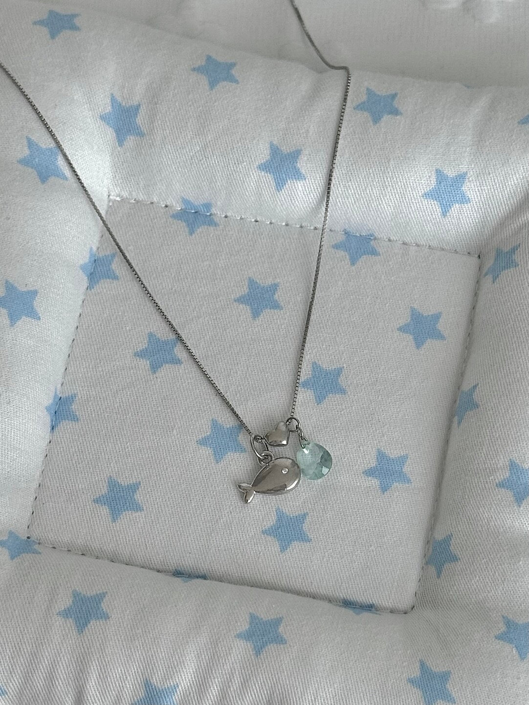 LolaWhite "Happy Little Fish" S925 Sterling Silver Kissing Fish Pendant Necklace with Heart Accent - Airy & Adorable