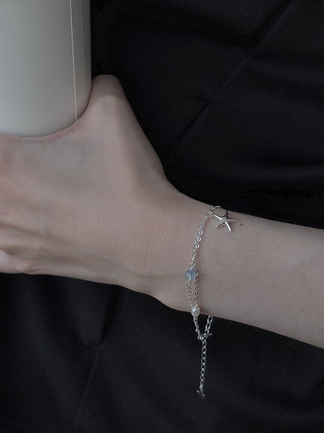 LolaWhite "Summer Bubbles" S925 Sterling Silver Starfish Jewelry Set with Aquamarine & Pearls - Fresh Marine Style