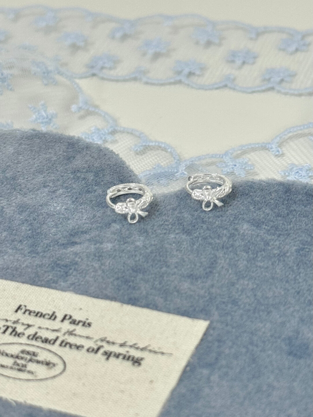 LolaWhite "Ideal Romance" S925 Sterling Silver Openwork Bow Ear Clip - Minimalist & Elegant Ballet-Inspired Design