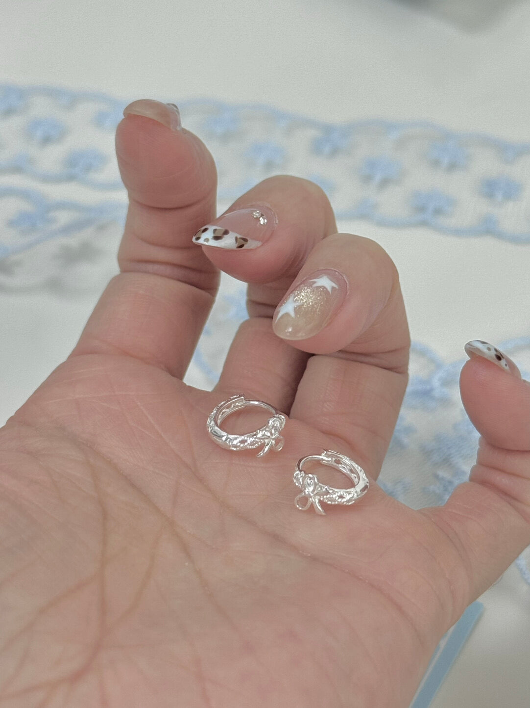 LolaWhite "Ideal Romance" S925 Sterling Silver Openwork Bow Ear Clip - Minimalist & Elegant Ballet-Inspired Design