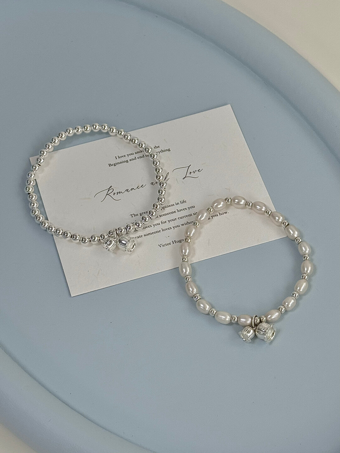 LolaWhite "Orchid Jade Melody" S925 Sterling Silver Lily of the Valley & Freshwater Pearl Bracelet - Exquisite & Delicate