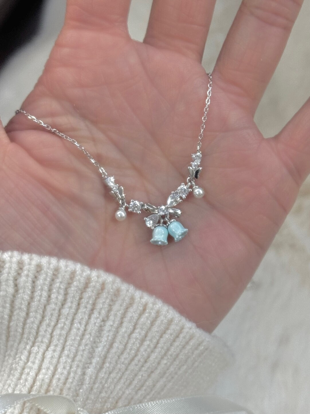 DearLola "Midnight Blue Chime" S925 Sterling Silver Butterfly & Bell Jewelry – Whimsical & Festive