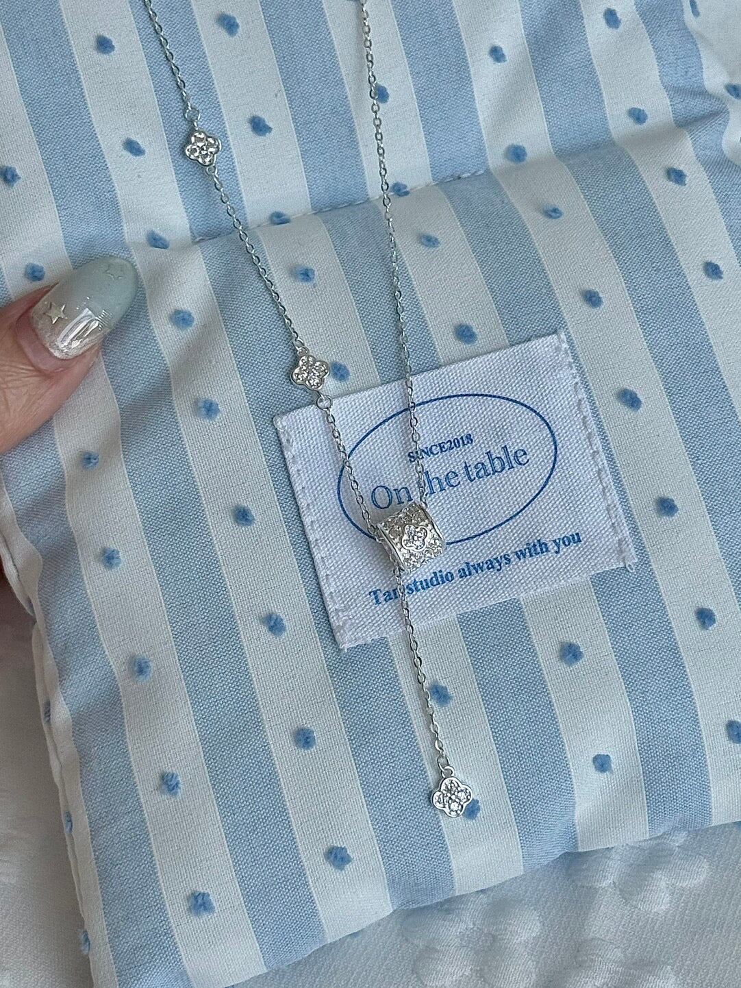 LolaWhite "Lucky Charm" Solid S999 Pure Silver Four-Leaf Clover Waist Pendant Necklace - Elegant & Symbolic