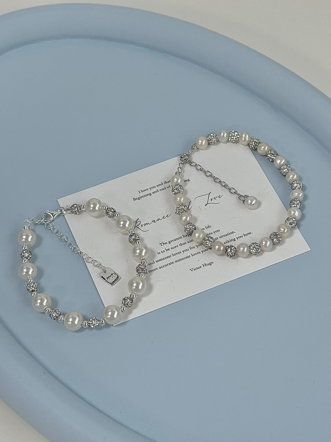 LolaWhite "Jade Blossom Dream" S925 Sterling Silver Pearl Vintage Bracelet - Refined & Minimalist