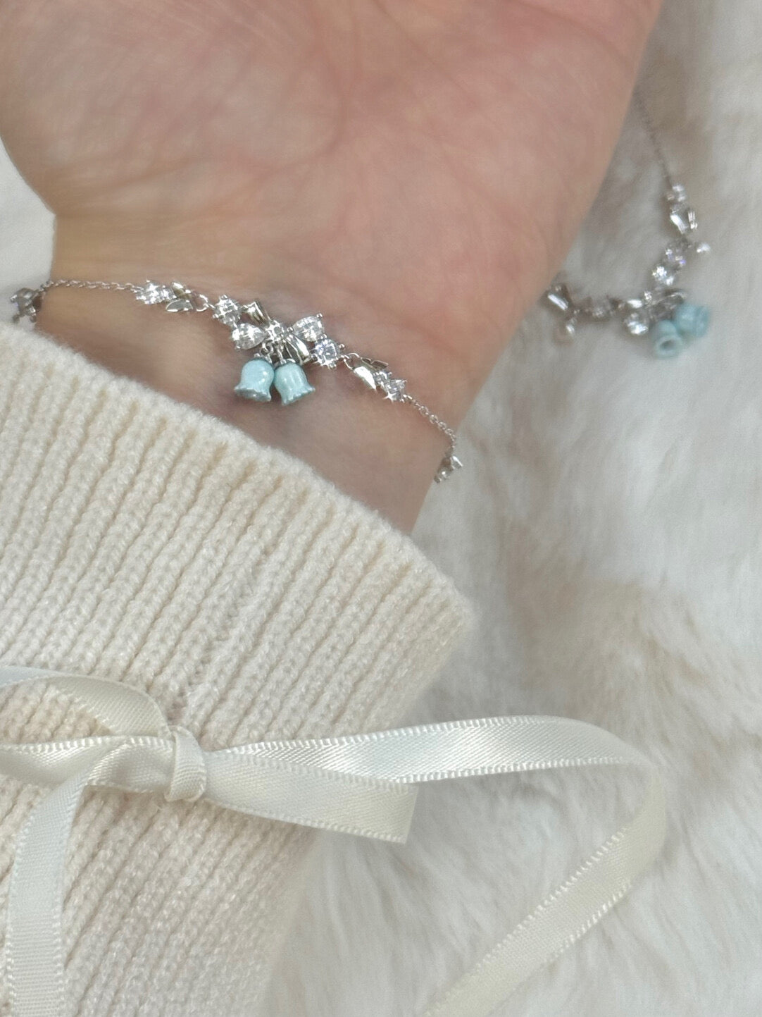 DearLola "Midnight Blue Chime" S925 Sterling Silver Butterfly & Bell Jewelry – Whimsical & Festive