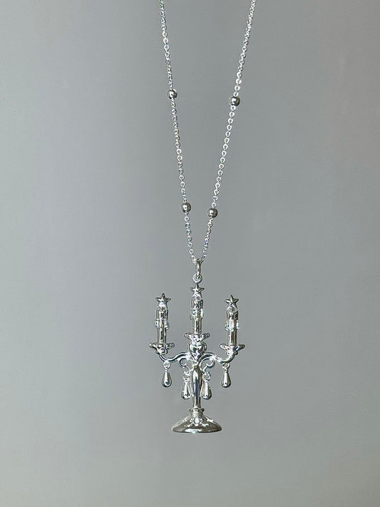 롤라화이트 "별빛 촛대" 펜던트 목걸이 - 빈티지 &amp; 아이시한 감성