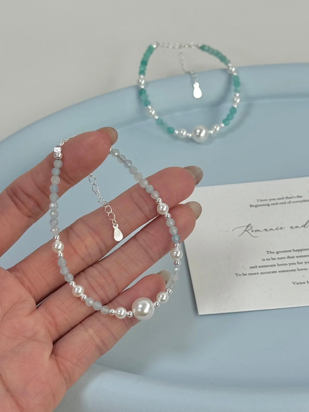 LolaWhite "Morning Dew Ballad" S925 Sterling Silver Pearl Bracelet - Unique Design, Minimalist & Elegant