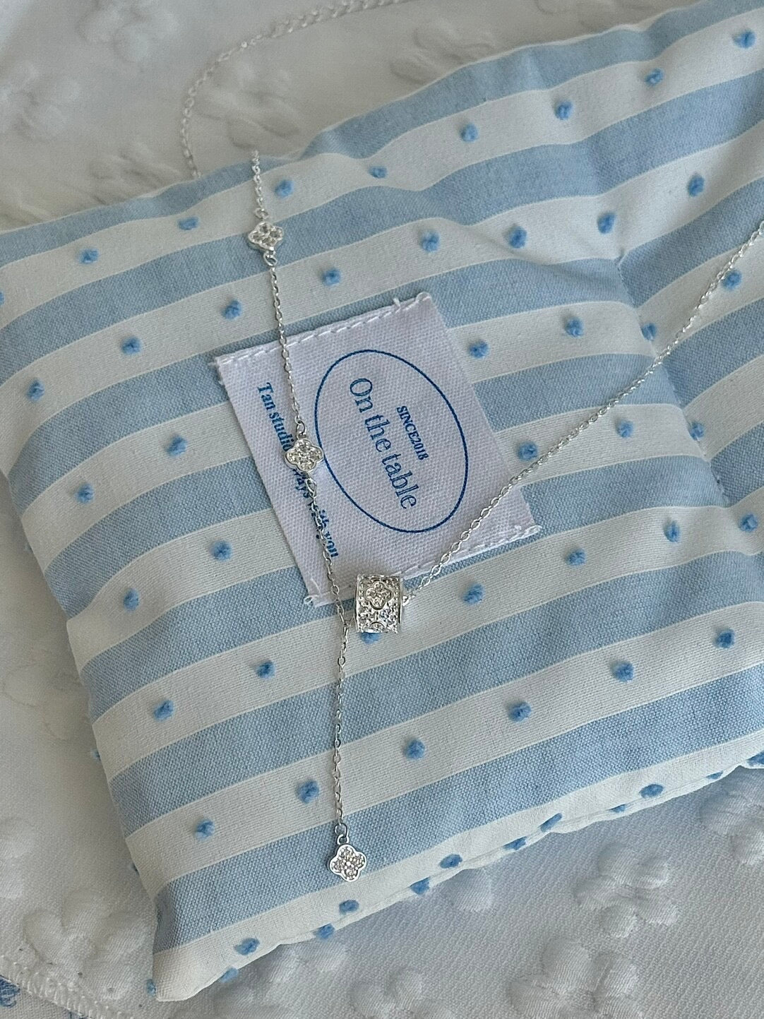 LolaWhite "Lucky Charm" Solid S999 Pure Silver Four-Leaf Clover Waist Pendant Necklace - Elegant & Symbolic