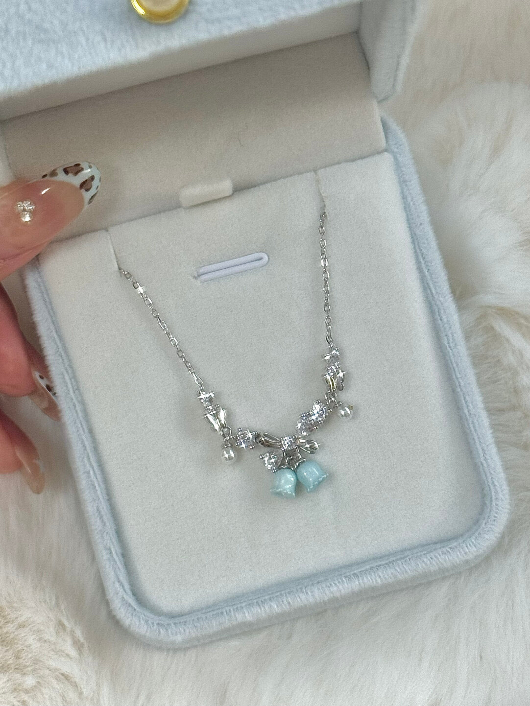 DearLola "Midnight Blue Chime" S925 Sterling Silver Butterfly & Bell Jewelry – Whimsical & Festive