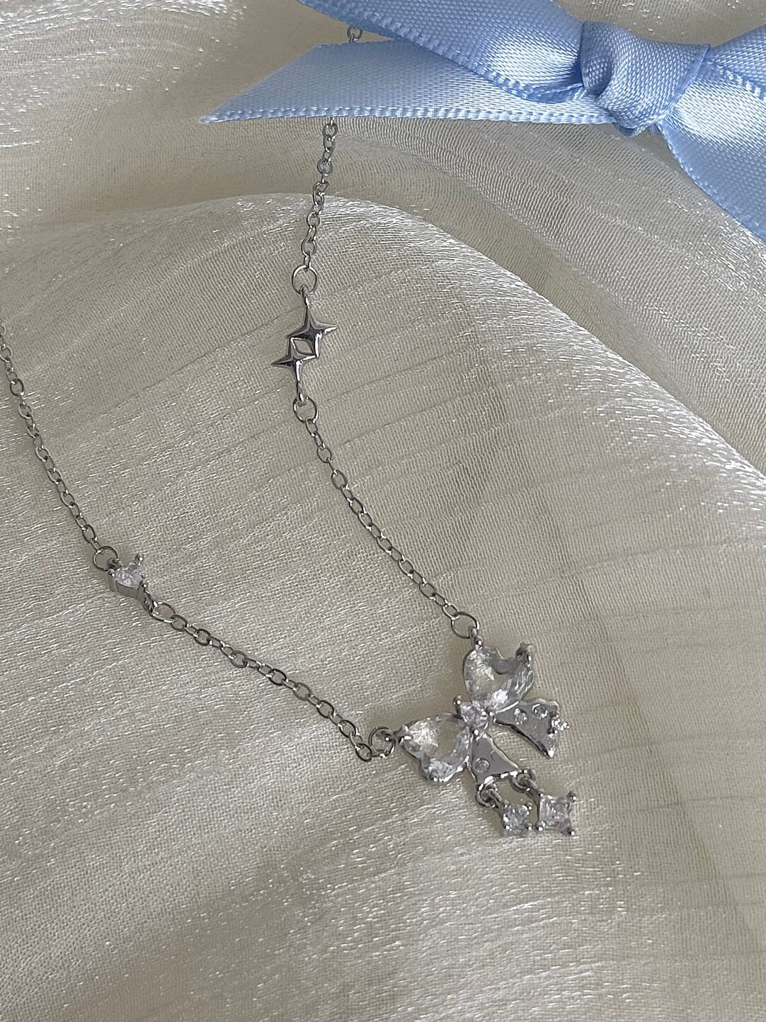 LolaWhite "A Touch of Sweetness" Crystal-Encrusted Bow Necklace