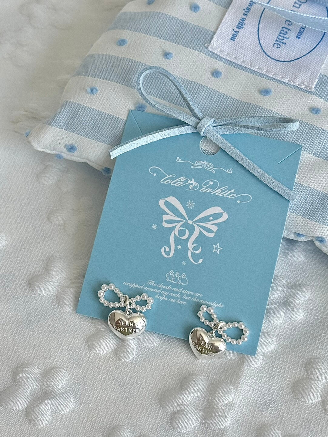 LolaWhite "The Nutcracker" Clip-On Bow & Heart Ear Cuffs - Sweet, Dainty & Piercing-Free