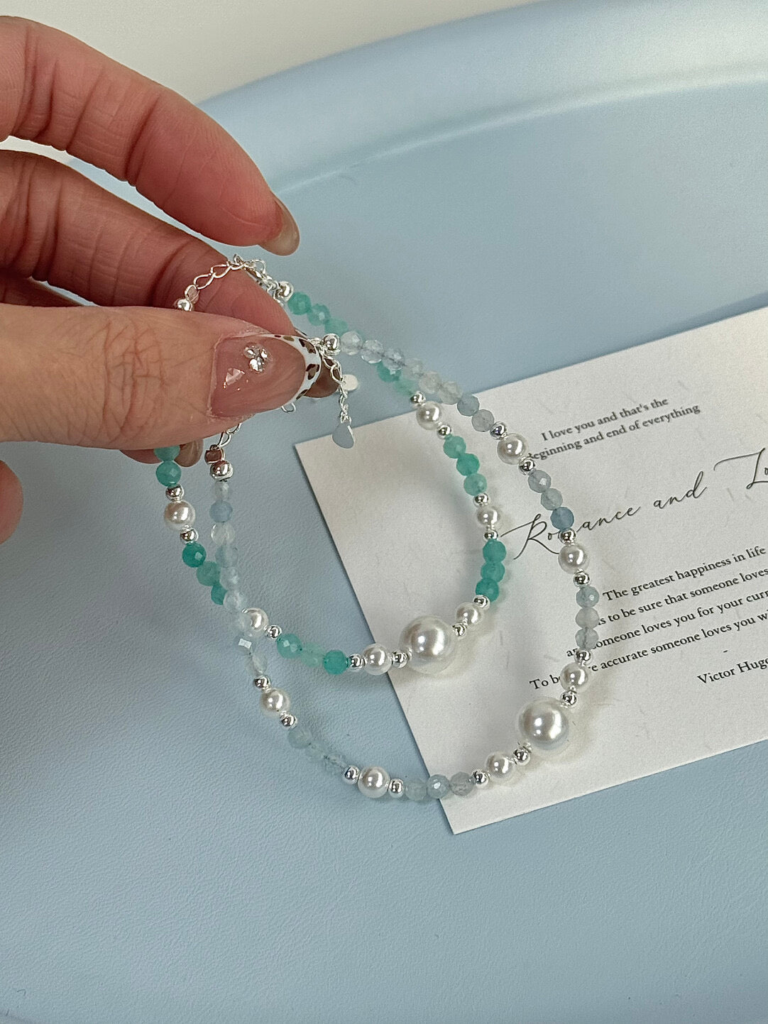 LolaWhite "Morning Dew Ballad" S925 Sterling Silver Pearl Bracelet - Unique Design, Minimalist & Elegant