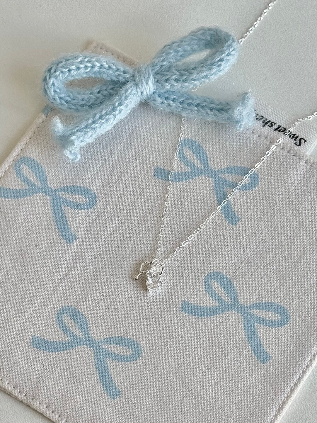 LolaWhite "Heart Key" Solid S999 Pure Silver Pendant Necklace - Korean Ins Style, Unique & Exquisite