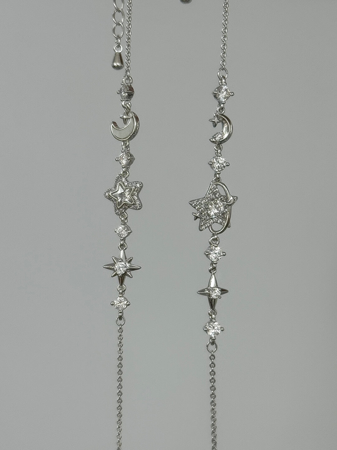LolaWhite "Sparkling Promise" Silver Plated Star & Moon Bracelet