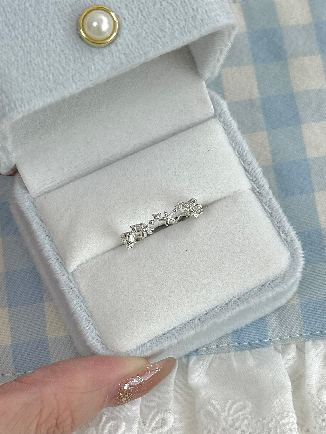 LolaWhite "Stellar Monologue" S925 Sterling Silver Open Star Ring - Korean 3D Star Design, Minimalist & Chic