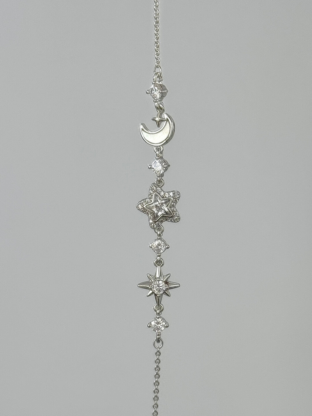 LolaWhite "Sparkling Promise" Silver Plated Star & Moon Bracelet