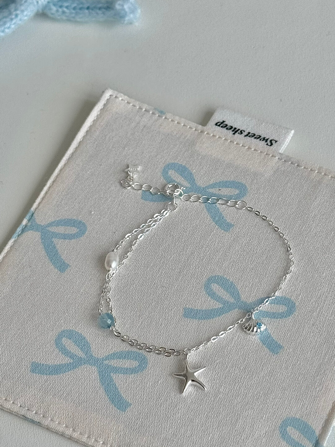 LolaWhite "Summer Bubbles" S925 Sterling Silver Starfish Jewelry Set with Aquamarine & Pearls - Fresh Marine Style