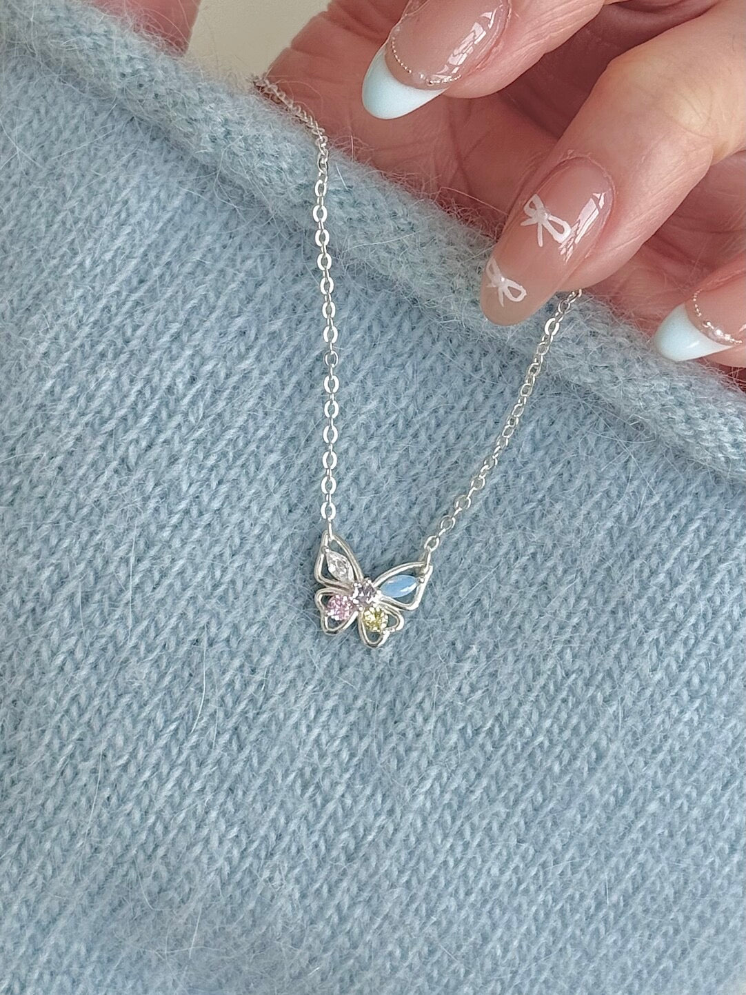 롤라화이트 "시크릿 우드랜드 버터플라이" S925 스털링 실버 펜던트 목걸이