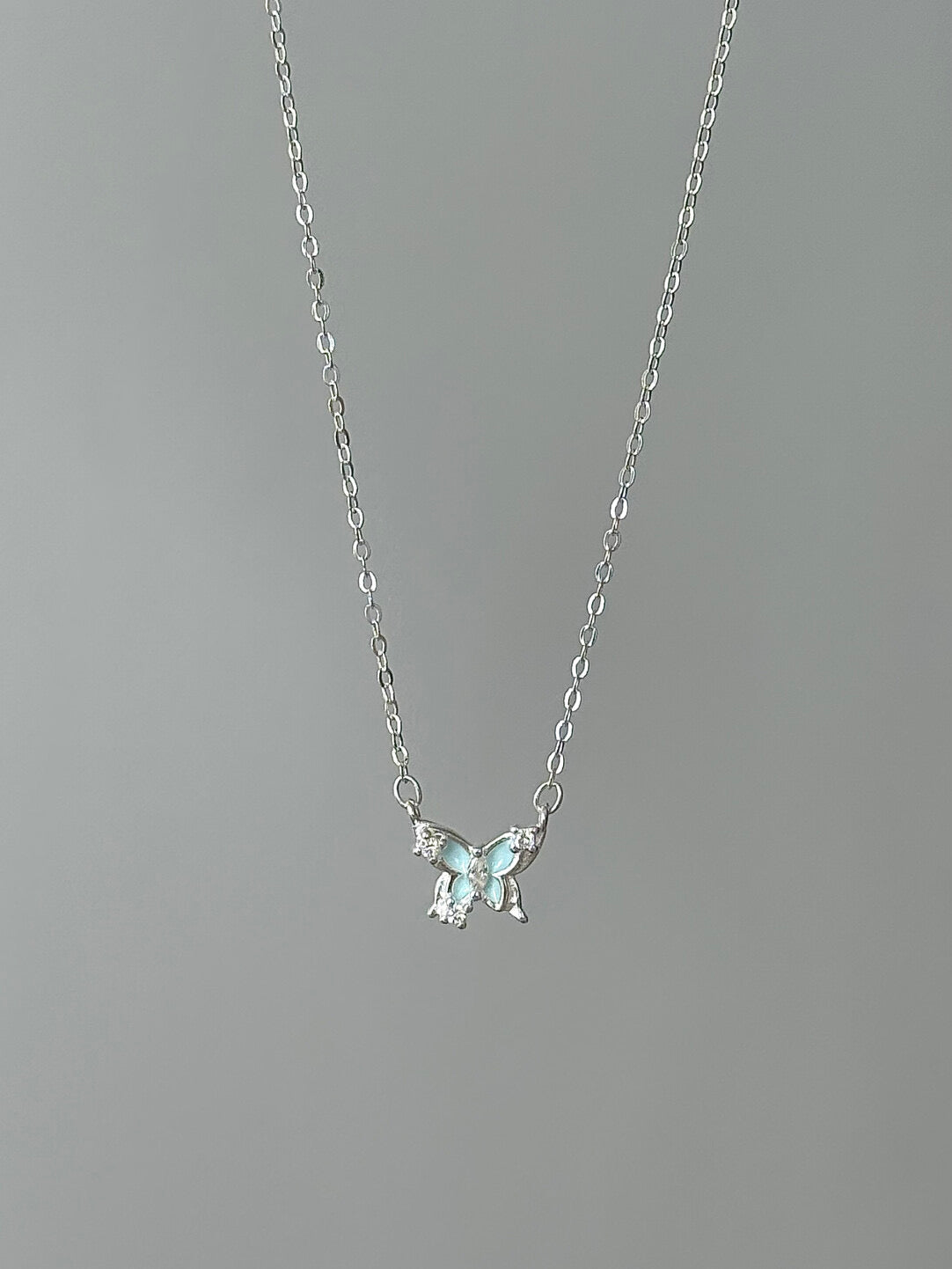 LolaWhite "Variations of Light Wings" Solid S999 Pure Silver Butterfly Collarbone Necklace - Ethereal & Unique